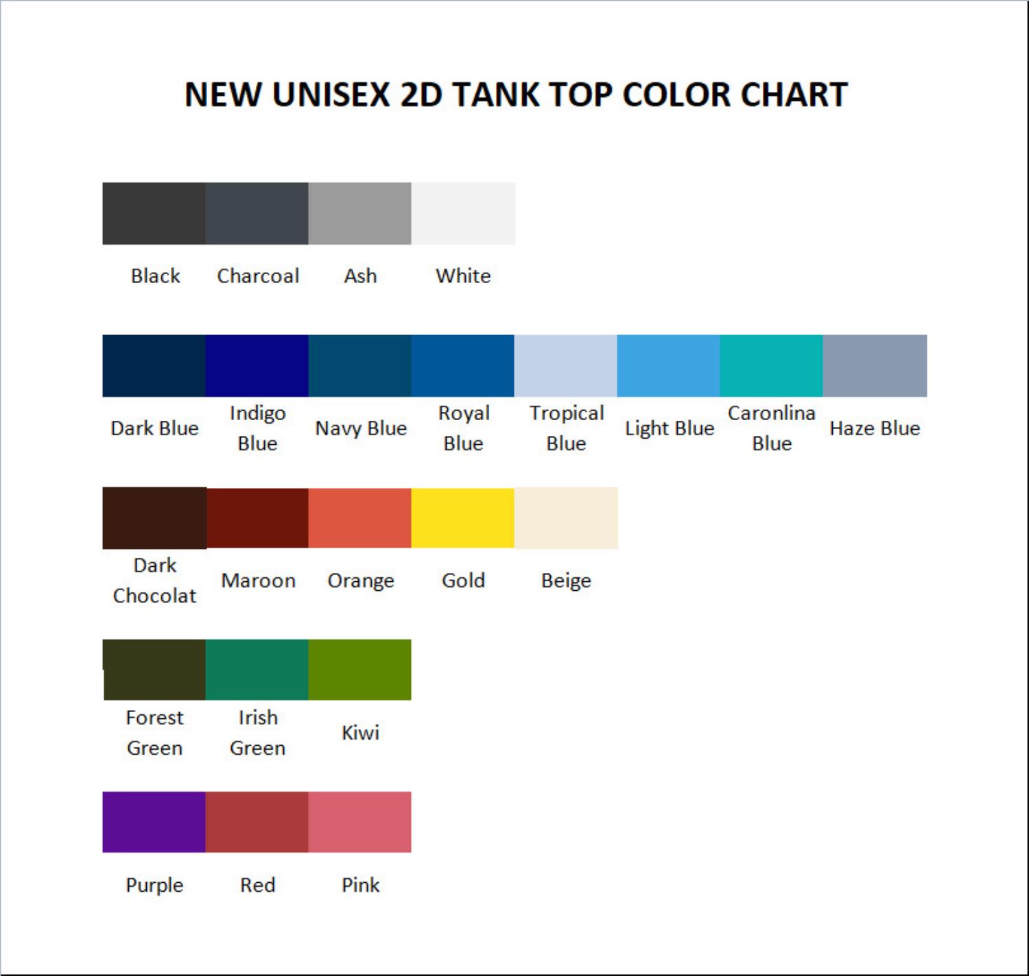tank top color chart - Sakamoto Days Shop