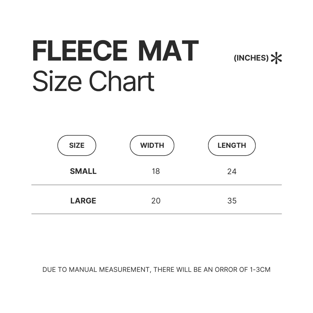 Fleece Mat Size Chart - Sakamoto Days Shop