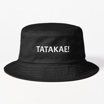 Tatakae Fight Anime Design White Design Bucket Hat