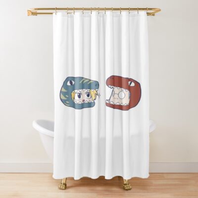 The Chibi Teacher And His Chibi Student Shower Curtain